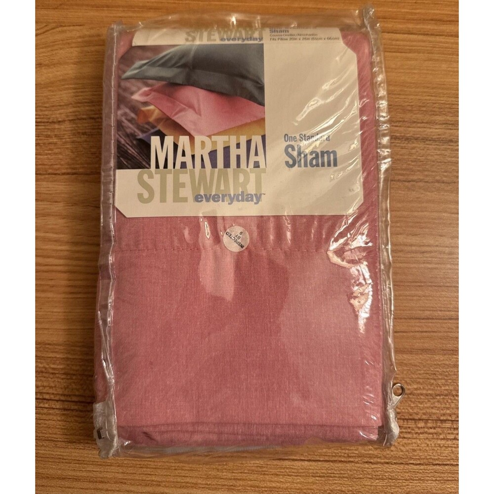 Vintage 1997 New Sealed Martha Stewart Everyday Pink Pillowcase Standard